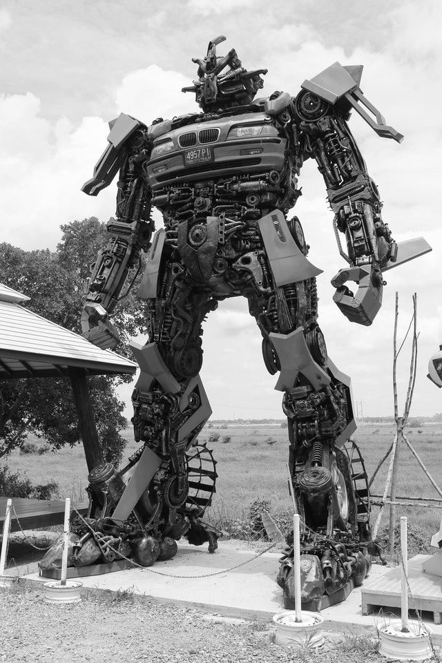 Giant Robot black and white